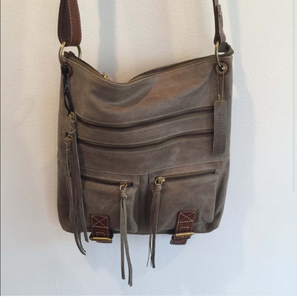 New Nina Bossi Grey Caitlin Crossbody